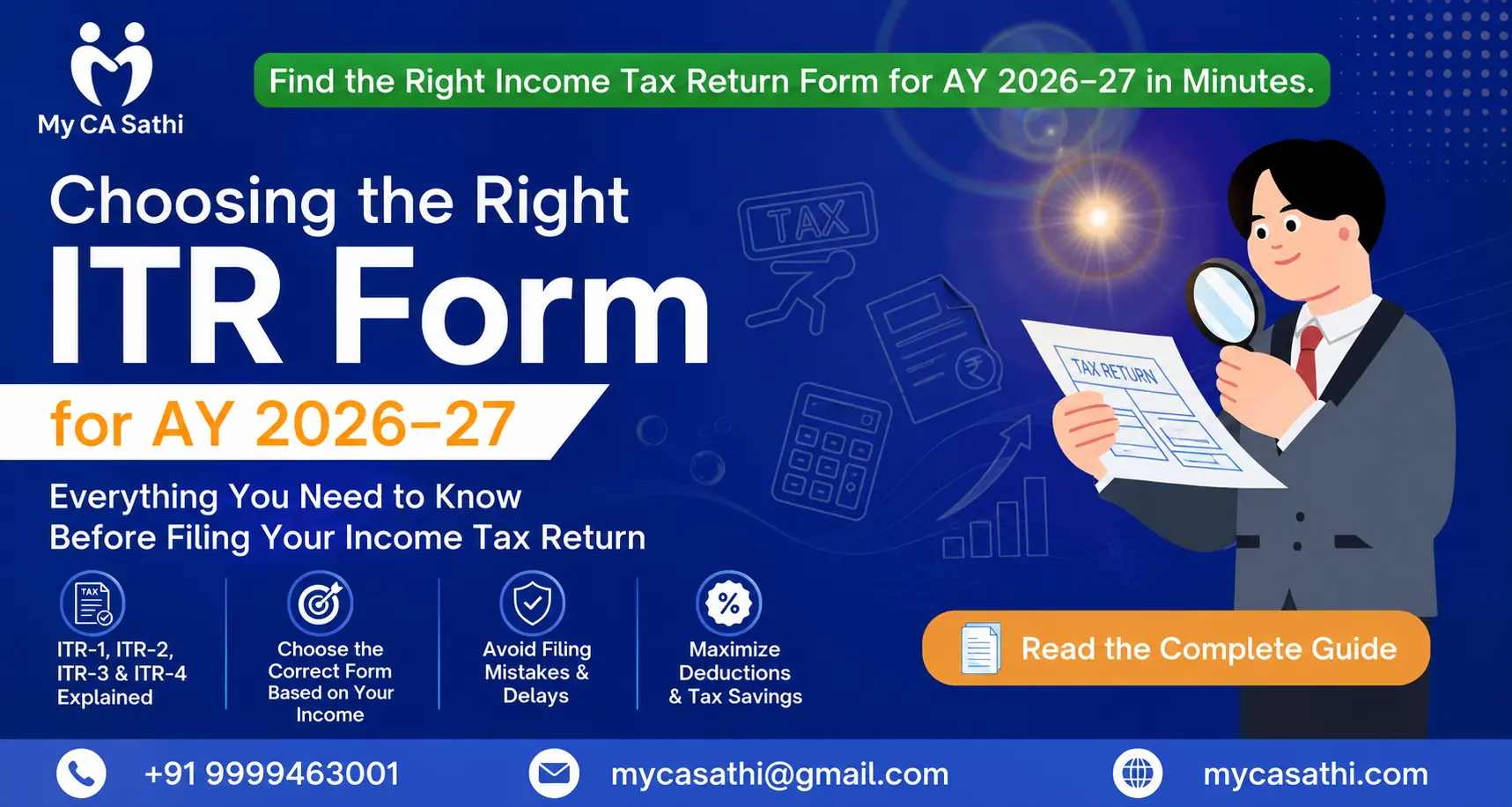 Choosing the Right ITR Form for AY 2026–27: Everything You Need to Know image